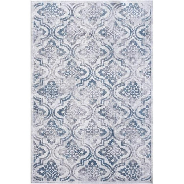 Dynamic Rugs MO7101672115 6 ft. 7 in. x 9 ft. 6 in. Mosaic 1672 Rectangle Contemporary Area Rug - 115 Cream, Grey & Blue