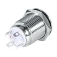 thumbnail image 1 of Interruptor De Botón, 12 Mm Círculo LED Interruptor De Botón Momentáneo De Metal Resistente Al Agua Interruptor De Botón Momentáneo De Alto Descarga 4 Pines 1NO LED, 1 of 3