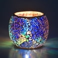 thumbnail image 1 of Portavelas aromáticas de cristal con forma de mosaico para velas de té, color azul, 1 of 7