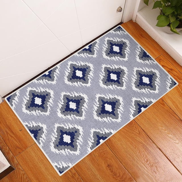 2 x 3 Foot Heavy Duty Low Pile Area Rug - Ultra-Thin Non Slip Area Rug - Washable Cotton Indoor Rug for Front Door Foyer Rug for Entryway