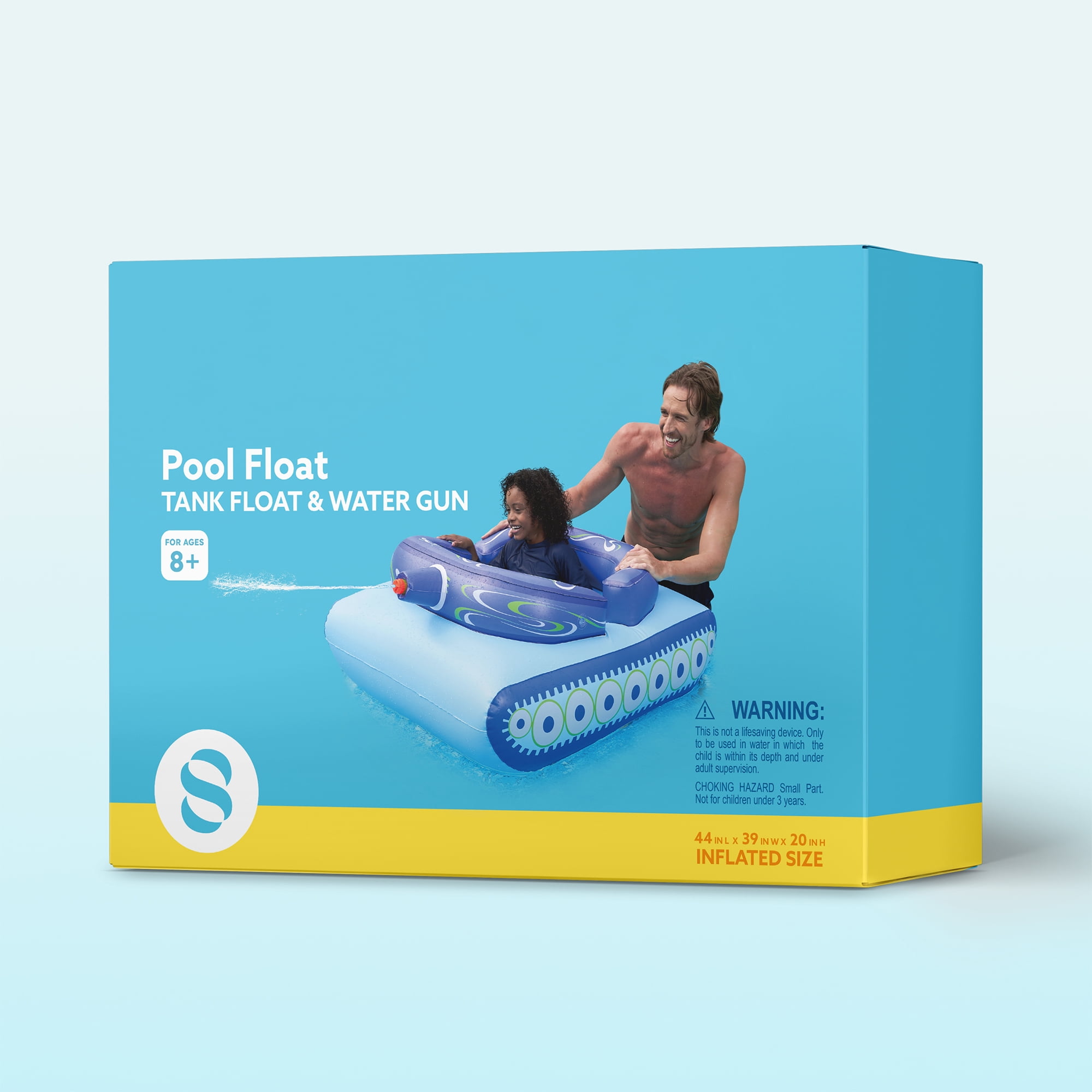 Joyfy Inflatable Tank Pool Float for Kids, Ride-On Float with Water Squirt Guns, Ideal for Summer Beach & Pool Party Water Battle Games