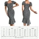 thumbnail image 2 of Vestido Sexy De Verano Mujer Bodycon Vestidos largos Manga corta con volantes Vacaciones Vacaciones (Negro L) Ygjytge para Mujer Negro T S, 2 of 6