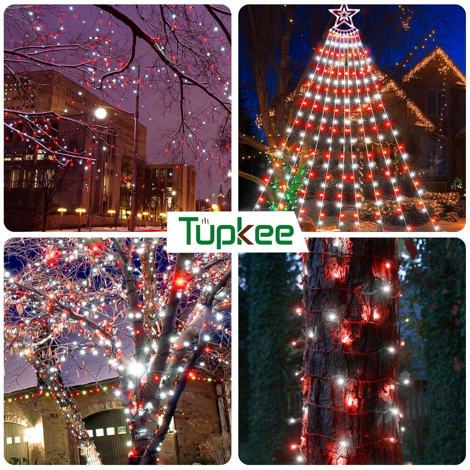 Christmas LED Random Twinkle Lights - 16 of 100 Bulbs Twinkle - LED Red & Cool White Christmas Tree Lights - Indoor Outdoor  24.75 Feet Light String, Sparkling Twinkling Holiday Decor
