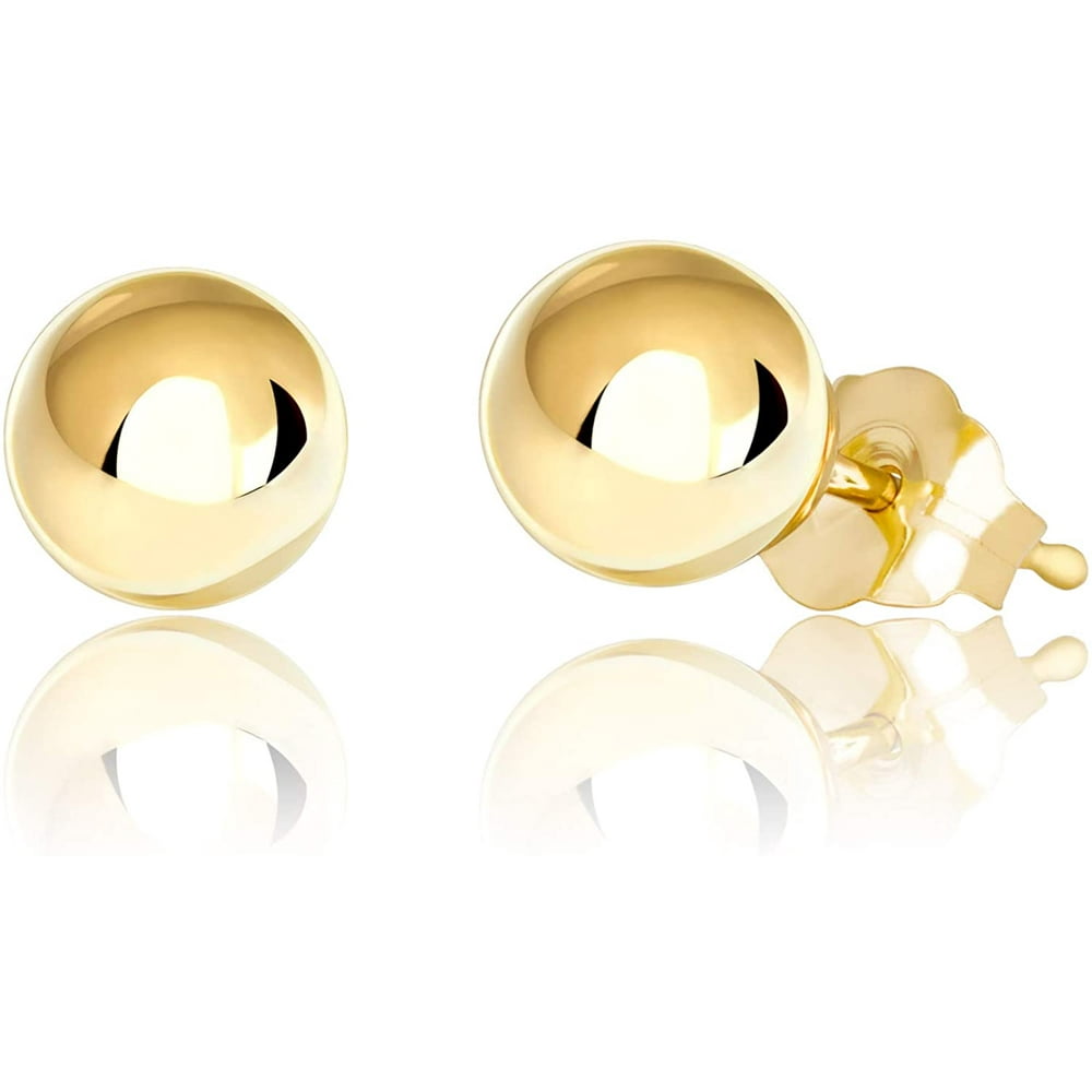 Next Level Jewelry 14K Gold Polished Ball Stud Earrings 3MM 8MM