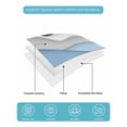 thumbnail image 5 of Quilts Twin Size Bedding Set, Blue White Ombre Lightweight Quilted Comforter, Modern Geometric Moire Abstract Art Soft Reversible Bedspread Coverlet with Pillow Covers for All Season, 68" x 86", 5 of 7