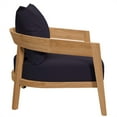 thumbnail image 4 of Modway Brisbane Modern Fabric/Teak Wood Outdoor Armchair in Navy/Natural, 4 of 9