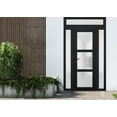thumbnail image 3 of Front Exterior Prehung Metal-Plastic Door Frosted Glass / Manux 8552 Matte Black / 2 Side and Top Window / Office Commercial and Residential Doors Entrance Patio Garage 68" x 96" Right-hand Inswing, 3 of 7