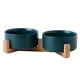 thumbnail image 1 of Cuenco de cerámica para perros y gatos con soporte de bambú antideslizante, 1 of 8