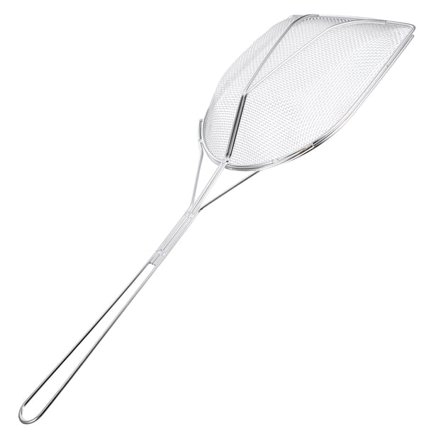 Cuchara espumadera de acero inoxidable, malla fina para colador de aceite de cocina para freidora, cuchara con filtro de aceite de un solo mango para Cocina