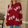 thumbnail image 2 of Arlun Valentines Sweaters for Women Love Heart Graphic Knit Sweater Valentine Day Oversized Crewneck Long Sleeve Cozy Soft Pullover Tops 2026 Fashion Holiday Winter Outfits Red XL, 2 of 4