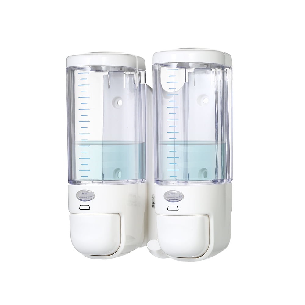 280ml * 2 Double Bottles Manual Soap Dispensers Wallmounted Shampoo