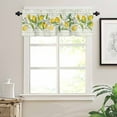 thumbnail image 3 of Yellow Lemon Valances for Windows Farmhouse Kitchen Curtains Valances Rod Pocket Valance Curtains for Kitchen Windows Country Botanical Fruit Sage Green Striped Window Valances for Bathroom 54"x18", 3 of 6