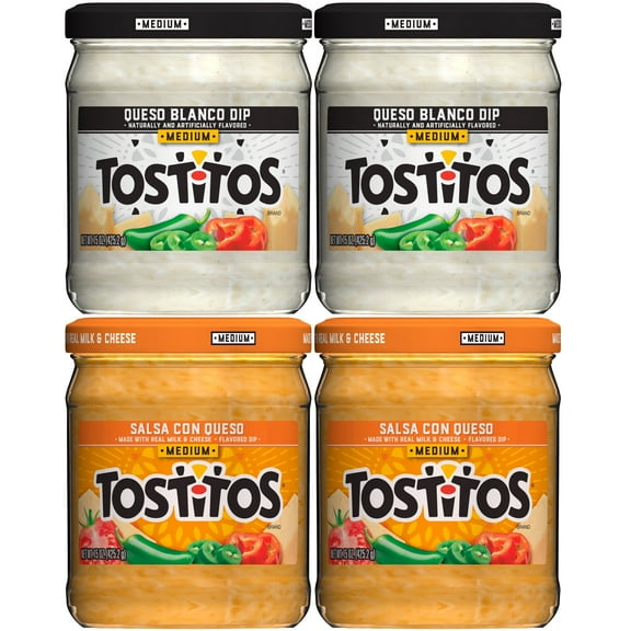 Tostitos Queso Variety Pack, 15 oz Glass Jars, 4 Pack