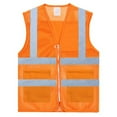 thumbnail image 1 of GOGO Asian Unisex Volunteer Vest Safety Reflective Running Cycling Vest with Pockets, Slim Fit-Orange-M, 1 of 7
