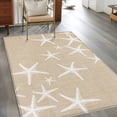 thumbnail image 3 of Sea Stars Washable Area Rugs 4'x6', Summer Beach Sea Stars Linen Texture Low Pile Throw Living Room Rug Non-Slip Sturdy Edge Binding Carpet for Indoor Entryway Bedside Kitchen, 3 of 9