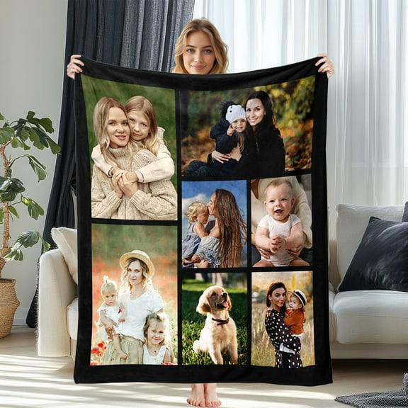 JML Custom Throw Blanket, Flannel Blanket - Personalized Family Photo, Soft & Lightweight, Multiple Sizes for Friends, Pets & Adults