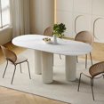 thumbnail image 3 of Modern White Dining Table Simple Design Study Luxury Living Room Table Nordic Receptionist Mesa Comedor Furnitures HD50CZ My Lux Decor Round, 3 of 11