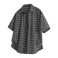 thumbnail image 2 of Jjayotai George Shirts for Men with Pocket, Men's Casual Short Sleeve Plaid Print Vintage Beach Summer Button Shirt, True Classic Tees Men, 2 of 6