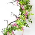 thumbnail image 4 of Injueey Paquete de 4 guirnaldas artificiales para decoración de jardín, herramientas de decoración, glicina de seda, suministros de boda, flores Kits de decoración para fiestas Rosa Injueey HA039650-02, 4 of 6