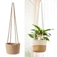 thumbnail image 3 of DOLITY Vintage Indoor Outdoor Hanging Storage Plant Holder Rope Basket 2, 3 of 8