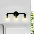 thumbnail image 5 of Radiance Goods Transitional Matt Black 3 Light Vanity Bath Light 22" Wide, 5 of 5
