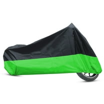 Unique Bargains 180T Motorcycle Cover Scooter Rain Dust UV Protector Black Green L