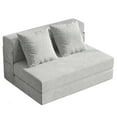 thumbnail image 2 of Erinnyees 5-in-1 Foldable Foam Sofa Bed: Twin Sleeper with Pillows & Side Pockets, for Guest Room, Dorm, or Office Lounging, Light Gray, 2 of 8
