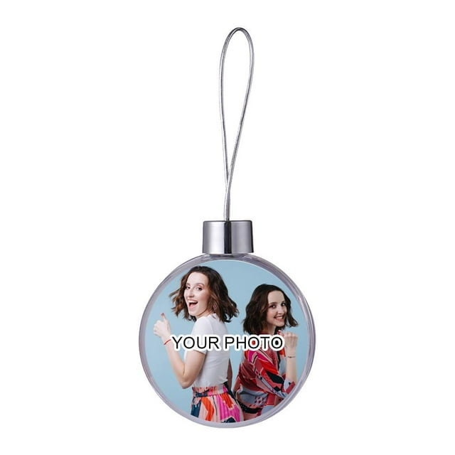 Family Photo Xmas Tree Hanging Ornament Decoration Personalised Bauble Gift K5X2