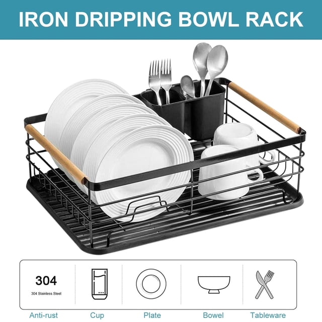 Organizador De Platos Organizador de platos Soporte para utensilios de cocina de acero inoxidable (1) Wdftyju Libre de BPA