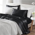 thumbnail image 6 of JERFIT 7-Piece Split King Satin Sheet Set, Black - Wrinkle Free, Deep Pocket Fitted Sheets for 16" Mattress, OEKO-TEX Certified Polyester Bedding, 6 of 10