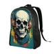 thumbnail image 2 of Disketp Modern Hip-Hop Skull Mochila Unisex de Apertura Lateral Completa, Mochila para Laptop para Escuela, Trabajo y Viajes, 2 of 8