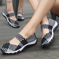 thumbnail image 2 of XIHAHA-zapatos planos ligeros para mujer, zapatillas informales tejidas con correa elástica, cómodos, 2023, 2 of 5