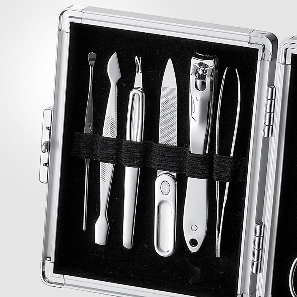 Korean Nail Clipper! World No. 1. Three Seven (777) Travel Manicure Grooming Kit Nail Clipper Set (11 PCs, TS-16000SVC), MADE IN KOREA, SINCE 1975.