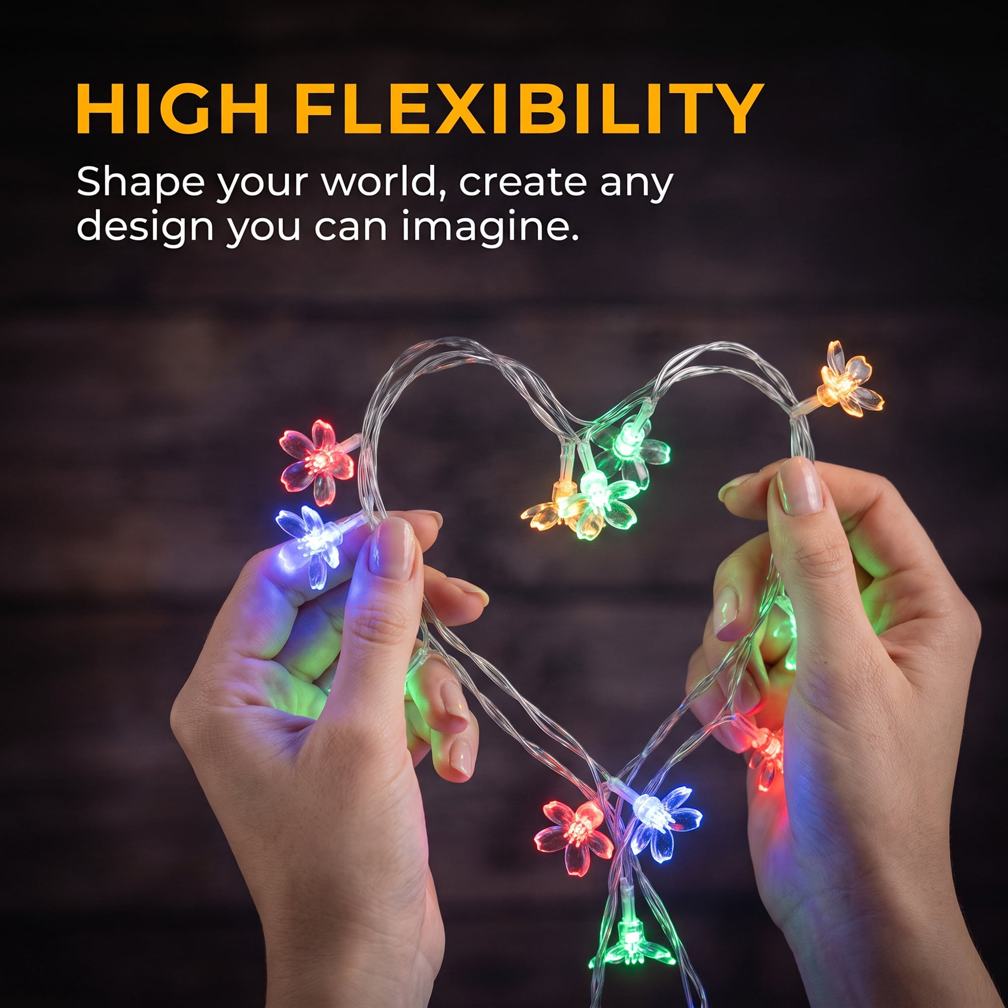 Unique Bargains Indoor Aesthetic Botanical Fairy Lamps 9.8 ft Colorful Battery Operated