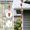 thumbnail image 3 of Topadorn Rain Chain, 8.6 FT Flower Leaf Metal Rain Chain, Functional and Decorative Replacement for Gutter Downspouts, Adjustable, Antique Gold, 3 of 8