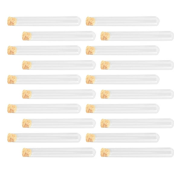 OFFIGAM 20 Set Borosilicate Glass Test Tubes with Lids for Lab Use Mixing Liquids Research Facility Equipment