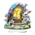 thumbnail image 1 of DOLITY Easter Garden Bunny Scene Table Ornament Versatile Accessory 2D Flat Acrylic A, 1 of 9