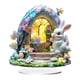 thumbnail image 1 of Adorno de mesa con escena de conejo de Pascua BLESIY para jardín resistente al agua, 1 of 8