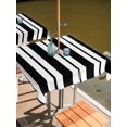 thumbnail image 2 of Outdoor Tablecloth with Umbrella Hole for Patio/Picnic/Party/Camping, Black Striped Waterproof Table Cloth Square Cover Washable, Blue Geometric Line Stripes Farmhouse (54"x 54"), 2 of 9