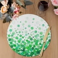 thumbnail image 3 of Ombre Green Polka Dot Round 13 Inch Placemats Set of 4, Abstract Watercolor Geometric Gradient HeatResistant Non Slip Place Mats for Dining Table, Wipeable Braided Kitchen Table Mats for Housewarming, 3 of 9