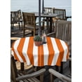 thumbnail image 2 of Outdoor Table Cloth with Umbrella Hole and Zipper, Burnt Orange Striped Waterproof Round Tablecloth 54 Inch, Thanksgiving Orange White Stripes Washable Table Cover for Outside Party Patio Picnic, 2 of 8
