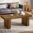 thumbnail image 3 of Tribesigns Table Basse Rectangulaire, Table Basse Moderne en Bois de 47,24 Pouces pour Salon, Table Basse de Ferme avec Plateau à Lattes, Marron, 3 of 9