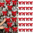 thumbnail image 2 of Bessbest Red Velvet Ribbon Bows Christmas Tree Ornaments 24 Pcs 3x3 Inch, 2 of 9