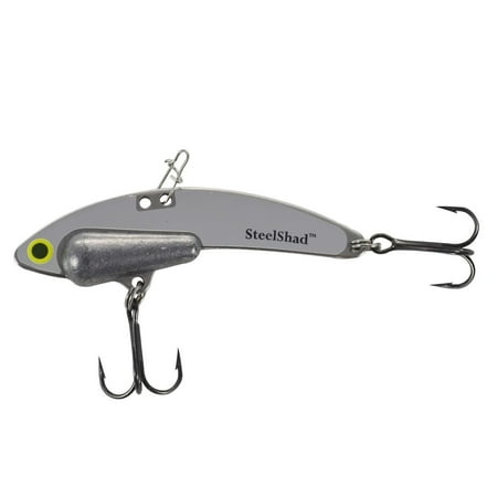 Silver Salmon Fishing SteelShad Heavy - 1/2 oz - Silver - Long Casting Lipless Crankbait, Perfect for Bass, Walleye, Pike, Trout, Salmon and Striper - Fresh Water Fishing ()