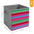 Bybiment 2PCS Fabric Storage Cubes, Stripes Pattern Mexican Blanket
