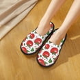 Cute Tomato Green Leaves House Slippers for Women Indoor, Fuzzy Warm