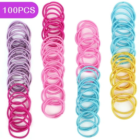 100Pcs Elastic Hair Ties Tiny Rubber Bands Colored Ponytail Holder for Baby  Girl