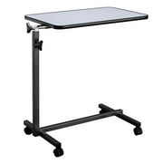 Winado Laptop Table, Bedside Notebook Desk, Height Adjustable Overbed Laptop Stand with Lockable Wheels, Movable Beside Table