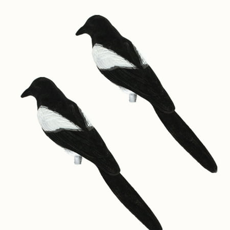 - 2pcs Flocked Decoy Crow Magpie Bird Bait Hunting Trap Shooting Target Hunting Tool Garden Outdoor