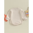thumbnail image 4 of Wassery Baby Girls Boys Fall Romper Clothes 3M 6M 12M 18M 24M Infant Girls Boys Long Sleeve Round Neck Letter Print Bodysuit Newborn Loose Fit Jumpsuits, 4 of 9